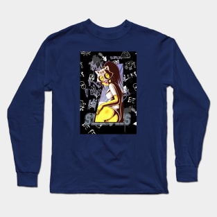 Dope Slluks dancing girl character looking for trouble drawing Long Sleeve T-Shirt